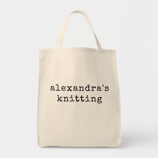 Personalized Name Knitting | Gift for Knitters トートバッグ (正面)