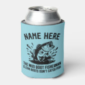 Personalized Name Largemouth Bass Fisherman 缶クーラー (缶正面)