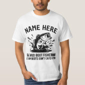 Personalized Name Largemouth Bass Fisherman Tシャツ (正面)