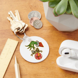 personalized Name Leopard Bow Parrot Ornament キーホルダー