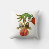 personalized Name Leopard Bow Parrot Ornament クッション (正面)