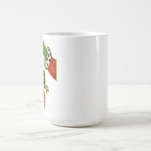 personalized Name Leopard Bow Parrot Ornament モーフィングマグカップ (中央)