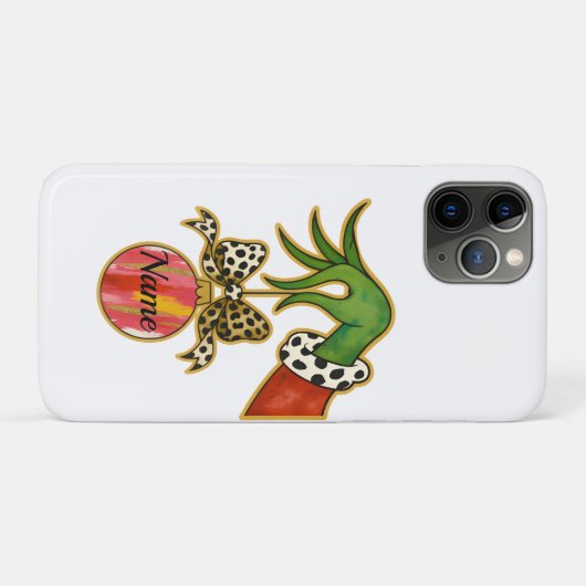 personalized Name Leopard Bow Parrot Ornament Case-Mate iPhoneケース (裏面(横))
