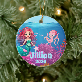 Personalized Name Mermaid Child Ornament セラミックオーナメント