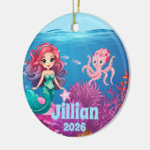 Personalized Name Mermaid Child Ornament セラミックオーナメント (左)