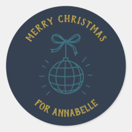 Personalized Name Merry Christmas ラウンドシール
