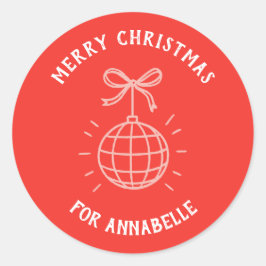 Personalized Name Merry Christmas ラウンドシール