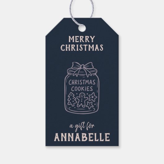 Personalized Name Merry Christmas Cookies ギフトタグ (正面)