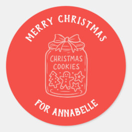 Personalized Name Merry Christmas Cookies ラウンドシール