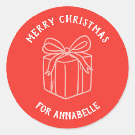 Personalized Name Merry Christmas Gift ラウンドシール