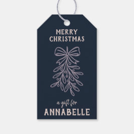 Personalized Name Merry Christmas Mistletoe ギフトタグ