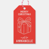 Personalized Name Merry Christmas Present ギフトタグ (正面)