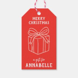 Personalized Name Merry Christmas Present ギフトタグ