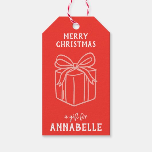Personalized Name Merry Christmas Present ギフトタグ (正面)