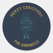 Personalized Name Merry Christmas Prince ラウンドシール (正面)