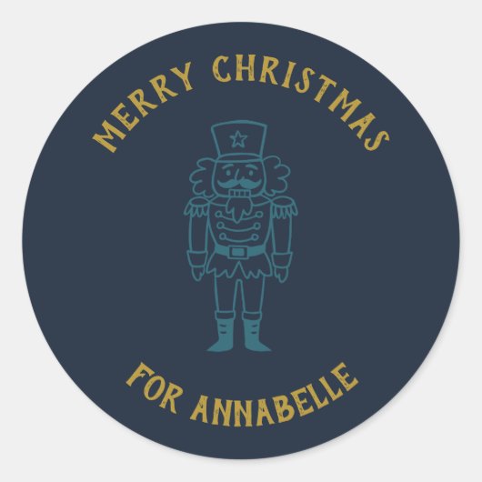 Personalized Name Merry Christmas Prince ラウンドシール (正面)