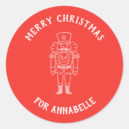 Personalized Name Merry Christmas Prince ラウンドシール (正面)