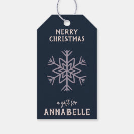 Personalized Name Merry Christmas Snowflake ギフトタグ