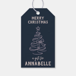 Personalized Name Merry Christmas Tree ギフトタグ