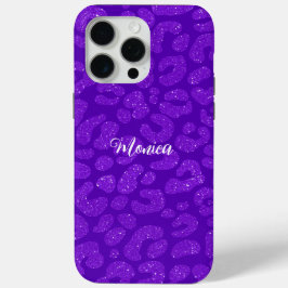 Personalized Name Modern Stylish  Purple Glitter  iPhone 15 Pro Maxケース