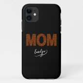 Personalized name mom elegant brown glitter Case-Mate iPhoneケース (裏面)