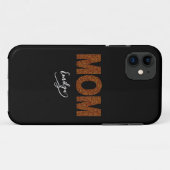 Personalized name mom elegant brown glitter Case-Mate iPhoneケース (裏面(横))