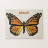 Personalized Name Monarch Butterfly Art 250 Pieces ジグソーパズル (横)