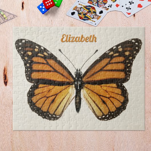 Personalized Name Monarch Butterfly Art 250 Pieces ジグソーパズル