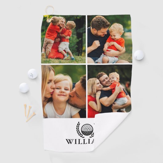 Personalized Name Monogram 4 Photo ゴルフタオル (インサイチュ)