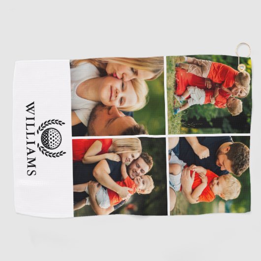 Personalized Name Monogram 4 Photo ゴルフタオル (横)