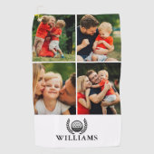 Personalized Name Monogram 4 Photo ゴルフタオル (正面)