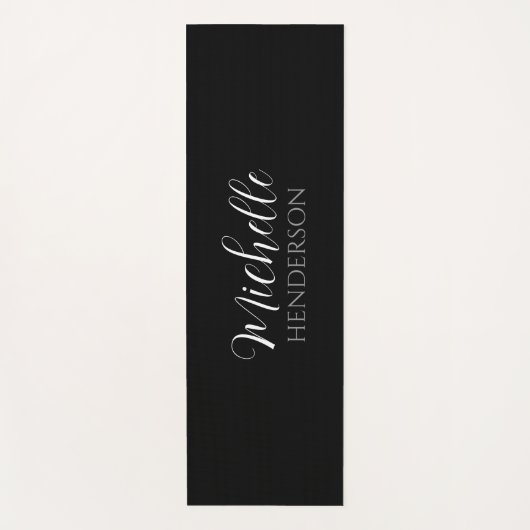 Personalized Name Monogram Black ヨガマット (正面)