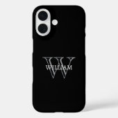 Personalized name monogram black and gray Case-Mate iPhoneケース (裏面)