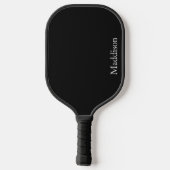 Personalized Name Monogram Black Charcoal Gray ピックルボールラケット (裏面)