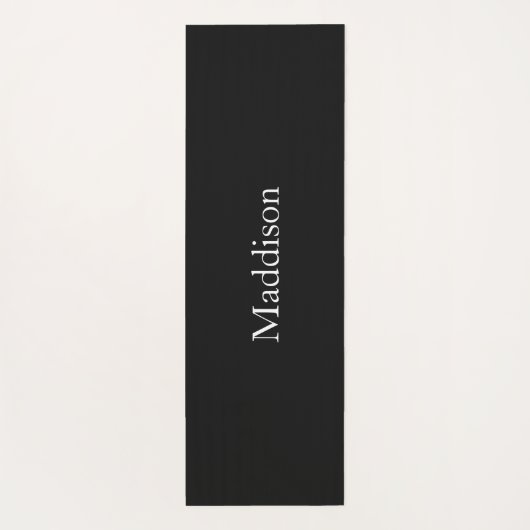 Personalized Name Monogram Black Charcoal Gray ヨガマット (裏面)