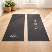 Personalized Name Monogram Black Charcoal Gray ヨガマット