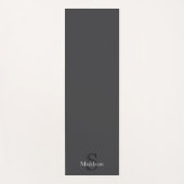 Personalized Name Monogram Black Charcoal Gray ヨガマット (正面)