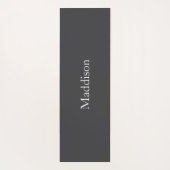 Personalized Name Monogram Black Charcoal Gray ヨガマット (裏面)
