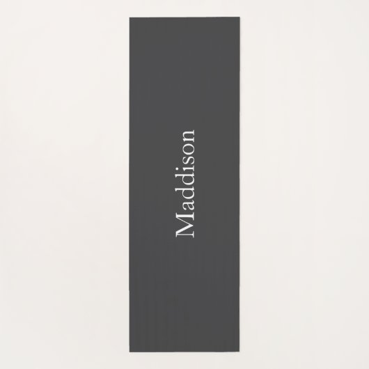 Personalized Name Monogram Black Charcoal Gray ヨガマット (裏面)