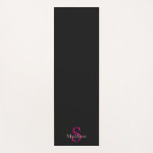 Personalized Name Monogram Black Pink ヨガマット (正面)