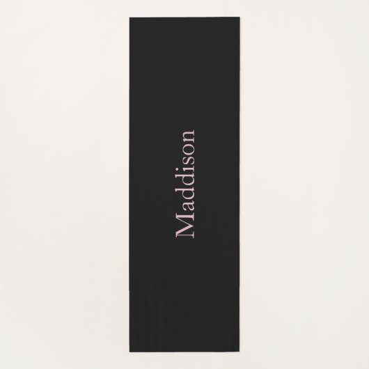 Personalized Name Monogram Black Pink ヨガマット (裏面)