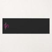 Personalized Name Monogram Black Pink ヨガマット (正面(横))