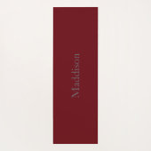 Personalized Name Monogram Burgundy Black ヨガマット (裏面)