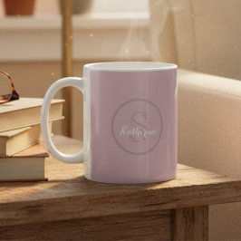 Personalized Name Monogram Dusty Rose コーヒーマグカップ