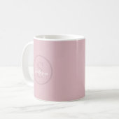 Personalized Name Monogram Dusty Rose コーヒーマグカップ (正面左)