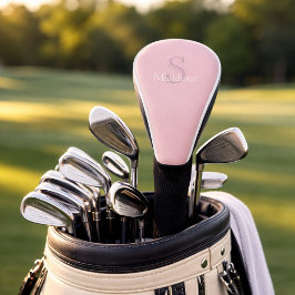 Personalized Name Monogram Dusty Rose ゴルフヘッドカバー