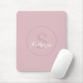 Personalized Name Monogram Dusty Rose マウスパッド (マウス)