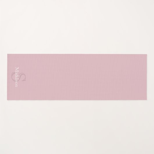 Personalized Name Monogram Dusty Rose ヨガマット (正面(横))