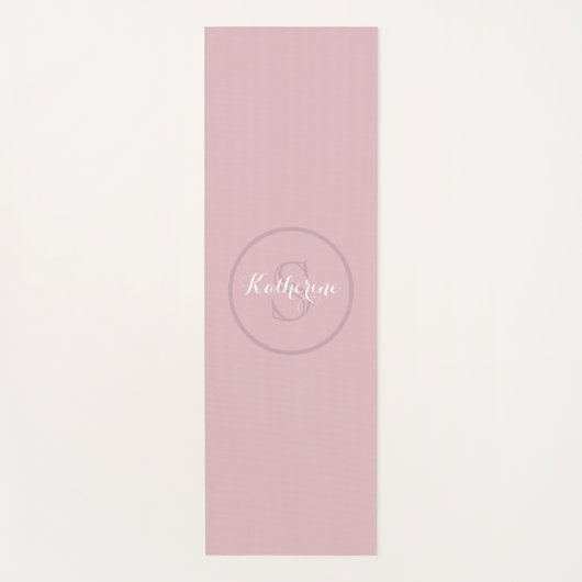 Personalized Name Monogram Dusty Rose ヨガマット (正面)
