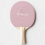 Personalized Name Monogram Dusty Rose 卓球ラケット (正面)